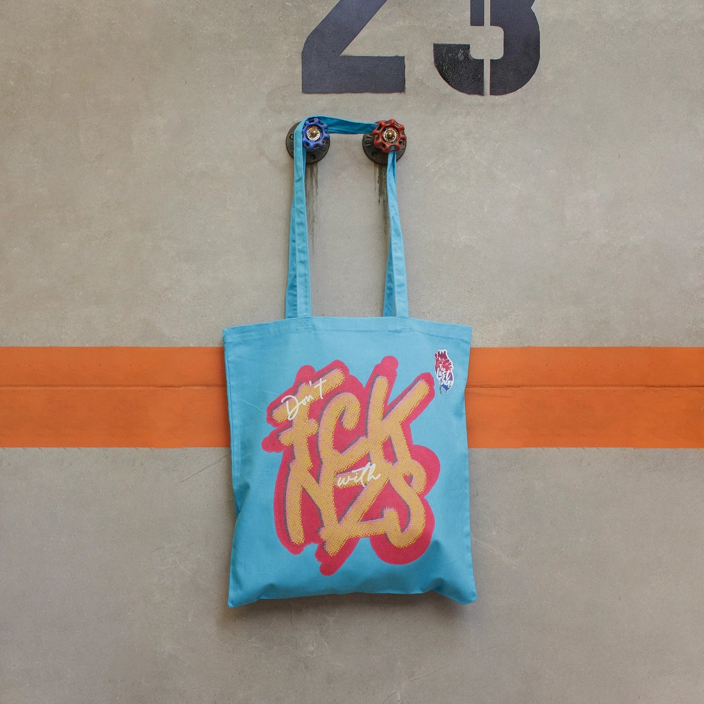 Tote Bag FCKNZS · Hecha a mano · Tirada numerada · Color AZUL