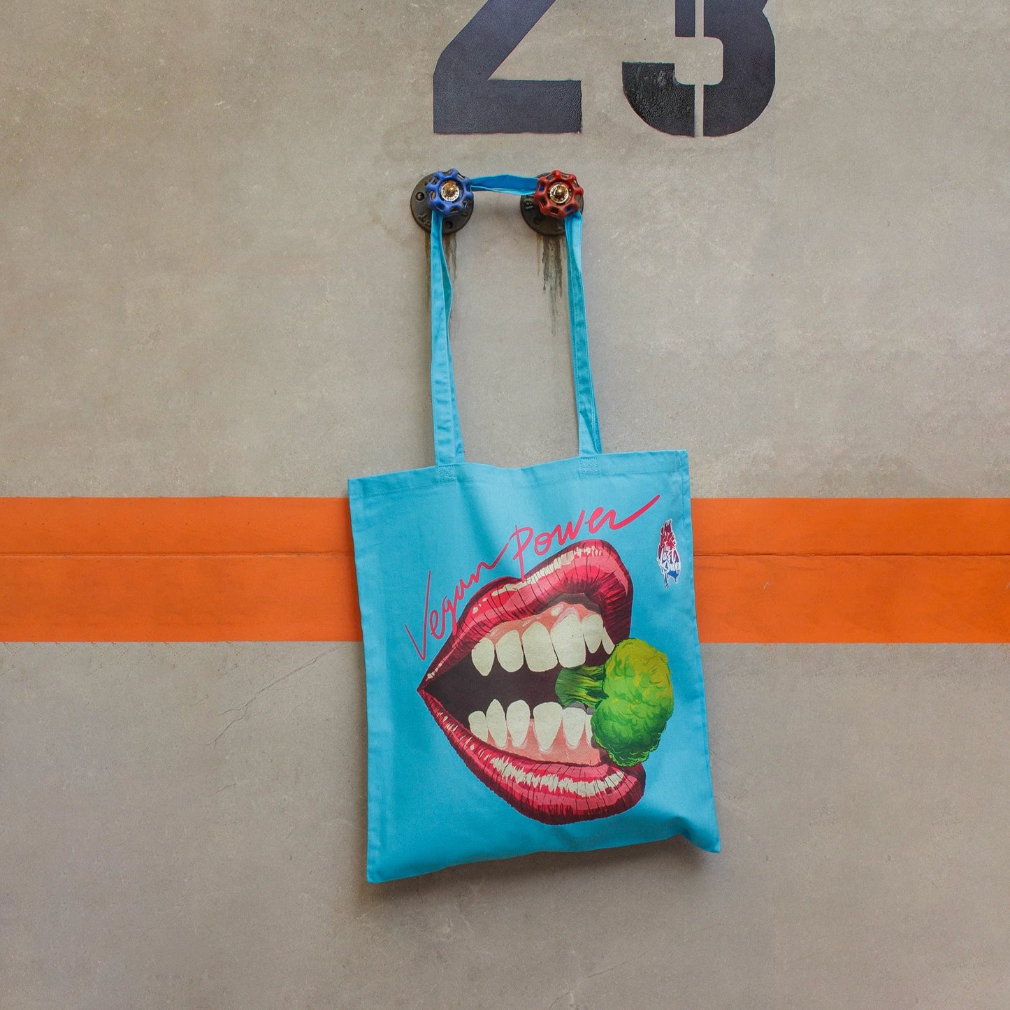 Tote Bag BOCA VEGAN PAPEL · Hecha a mano · Tirada numerada · Color AZUL