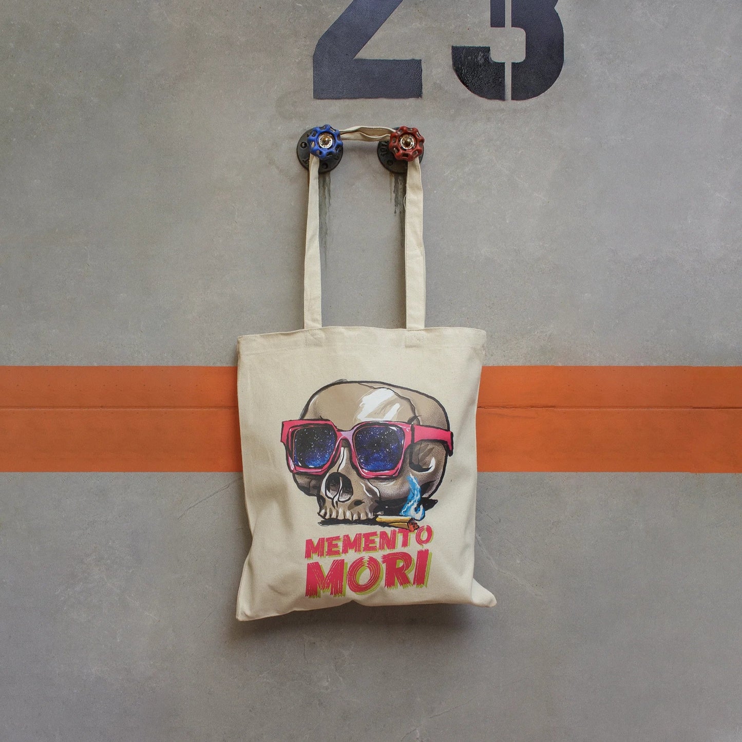 Tote Bag MEMENTO MORI FLORES · Hecha a mano · Tirada numerada · Color Crudo