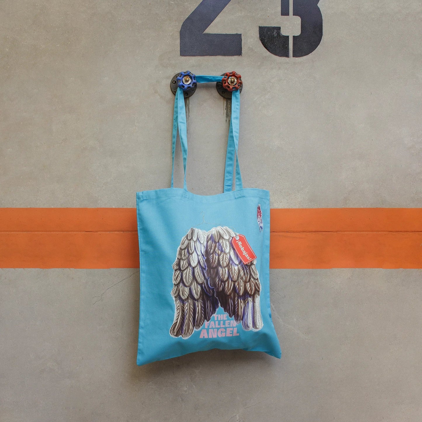 Tote Bag ALAS DE ANGEL · Hecha a mano · Tirada numerada · Color AZUL