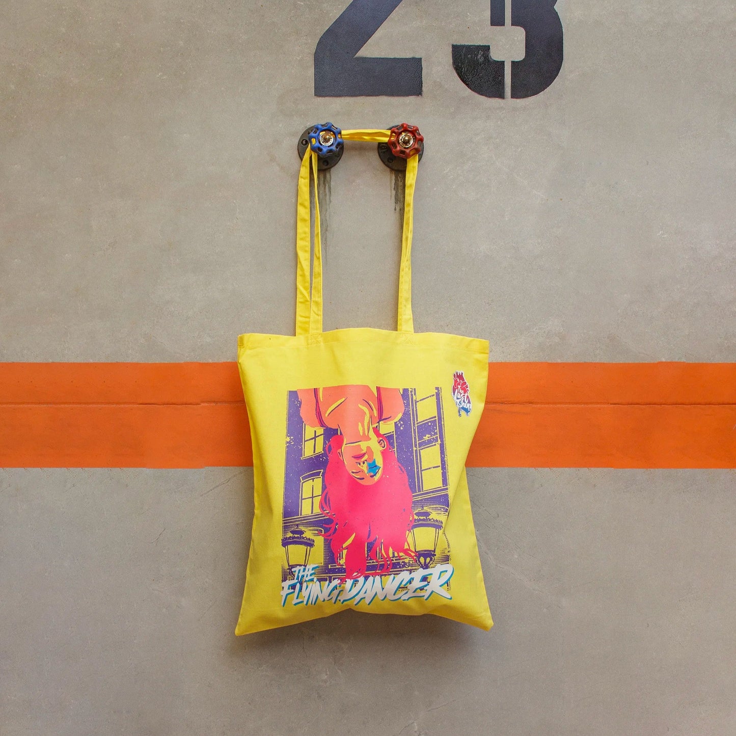 Tote Bag FLYING DANCER · Hecha a mano · Tirada numerada · Color AMARILLO