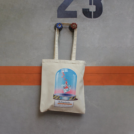Tote Bag RELIQUIA SANGRE · Hecha a mano · Tirada numerada · Color Crudo