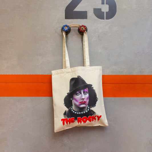 Tote Bag THE ROCKY · Hecha a mano · Tirada numerada · Color Crudo