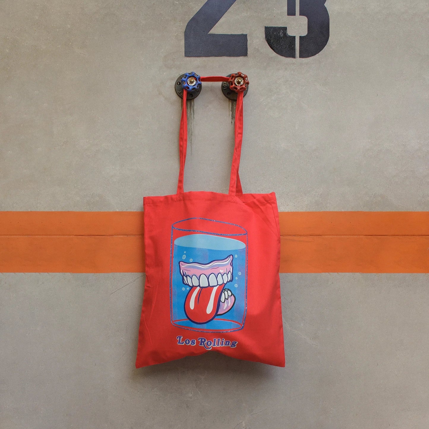 Tote Bag ROLLING STONES· Hecha a mano · Tirada numerada · Color rojo