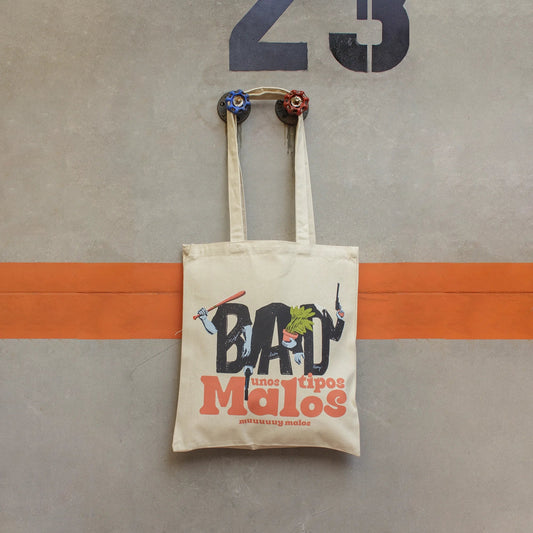 Tote Bag TIPOS MALOS · Hecha a mano · Tirada numerada · Color Crudo